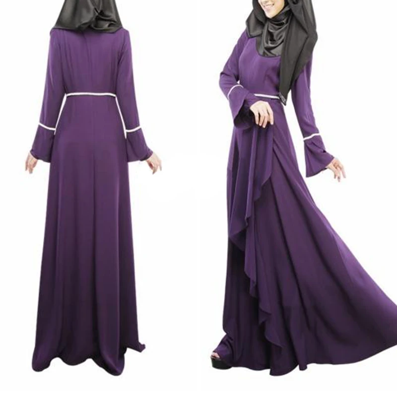 Мусульманское женское платье длинное Турецкий хиджаб с длинными рукавами