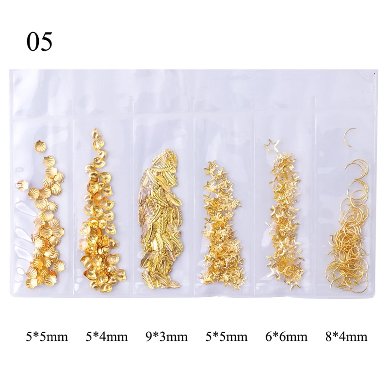 3D металлизированные для дизайна ногтей украшения пляжные аксессуары золотой