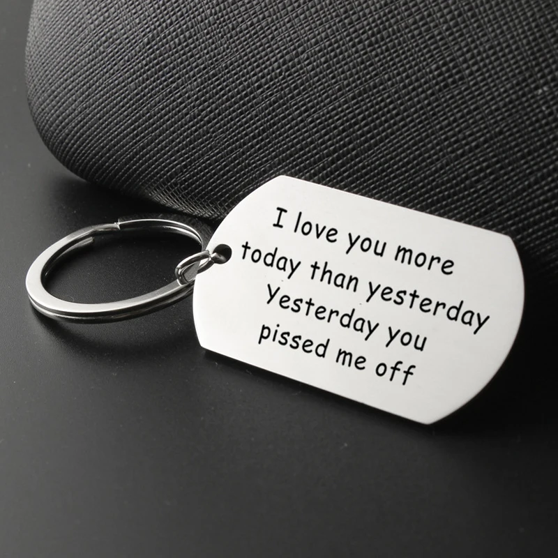 Брелок с надписью Love You More Today Than из нержавеющей стали|Брелоки| |