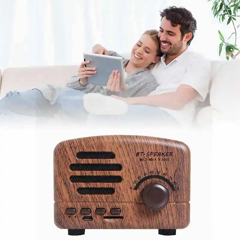 Ретро Bluetooth динамик портативный мини s Поддержка Tf карта Воспроизведение Fm радио
