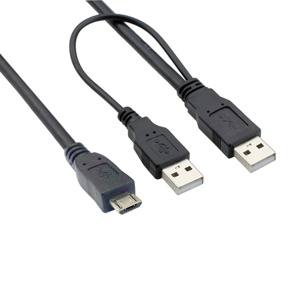 Cablecc черный двойной A Micro B USB 2 0 Y кабель для Samsung Galaxy S5 Примечание 3 HUB|Компьютерные