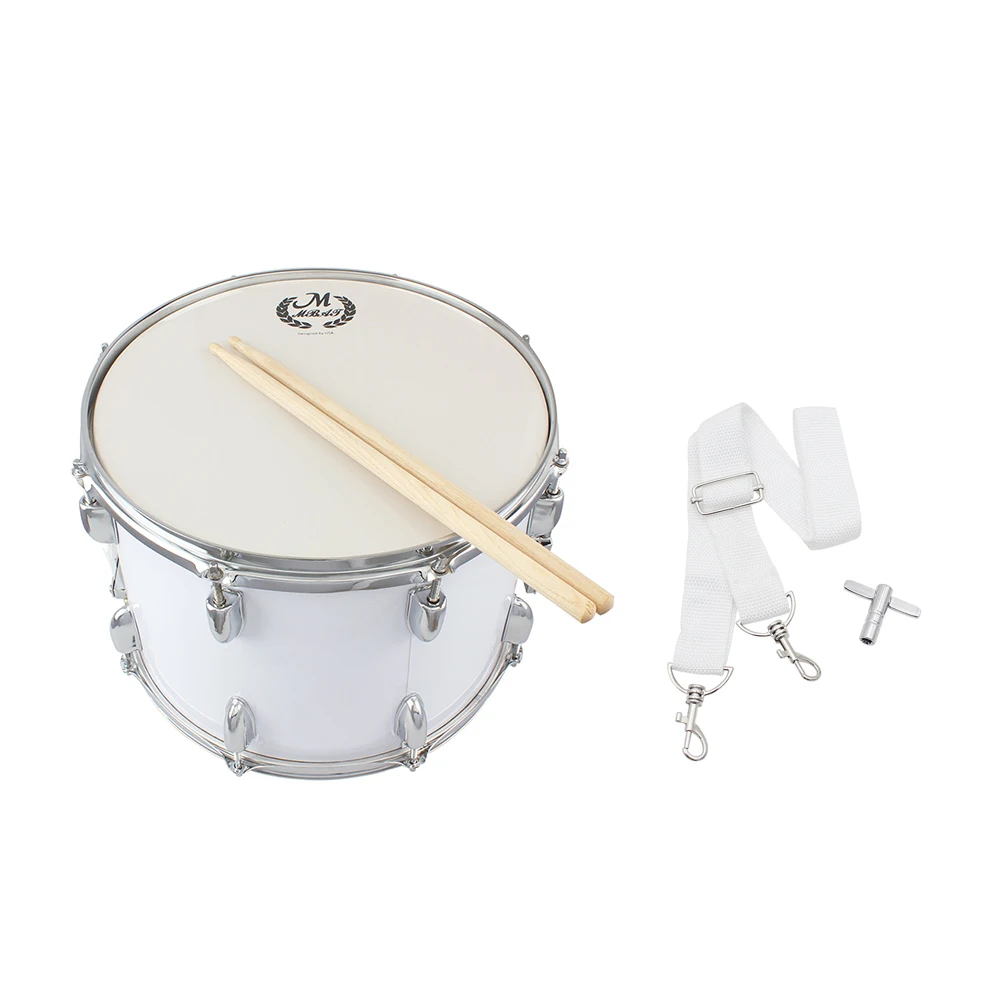 Professional 14in Marching Drum Stainless Steel Maple Wood Body PVC Drumhead with Sticks Shoulder Strap Key for Student Drummer | Спорт и
