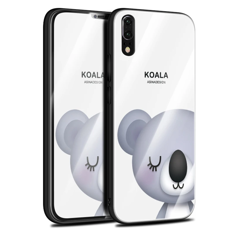 Чехол для телефона из закаленного стекла huawei P20 роскошный задний защитная крышка