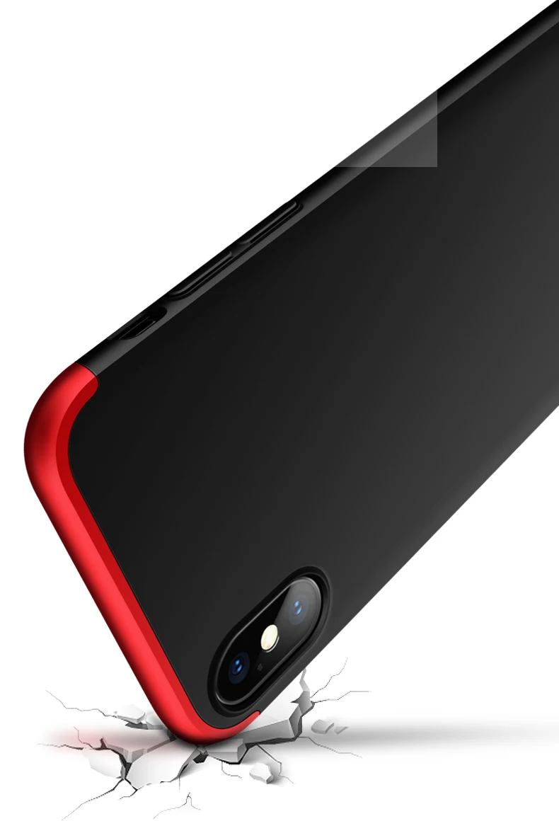 Чехол для iPhone X 10 XS XR XSMax чехол 360 градусов Полная защита жесткого PC 3 в 1 матовый iPhone5