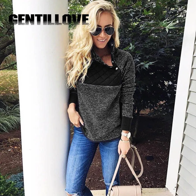 Gentillove женские теплые водолазки из искусственного меха Толстовки на пуговицах в