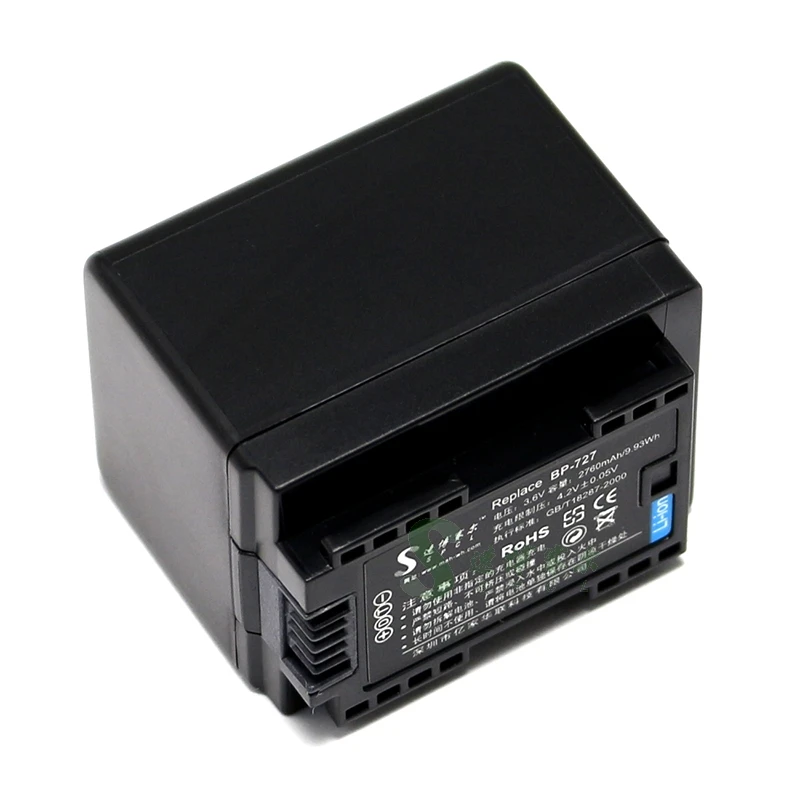 Аккумулятор BP 727 для Canon LEGRIA HF R86 R806 R76 R706 R66 R47 R48 R406 R36 R38 R506 M52 M60 совместимый с 709