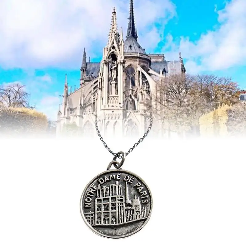 

Women New S925 Sterling Silver Necklace Retro Notre Dame Style Tag Pendant Necklace Versatile Chain For Women Hot Sale