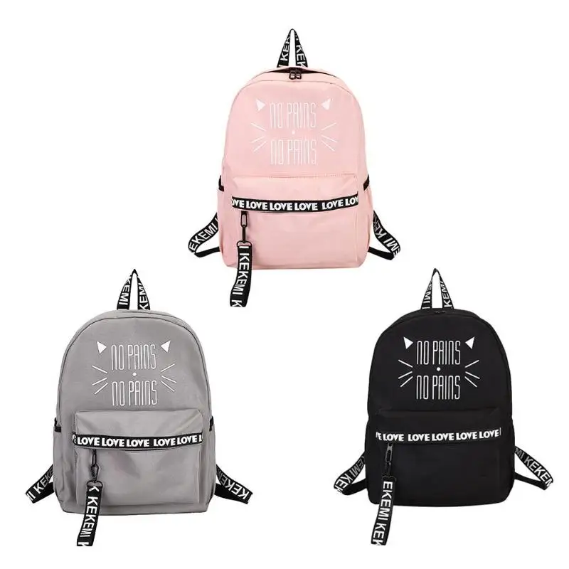 2018 милый рюкзак с принтом кота и буквами модные повседневные школьные сумки для