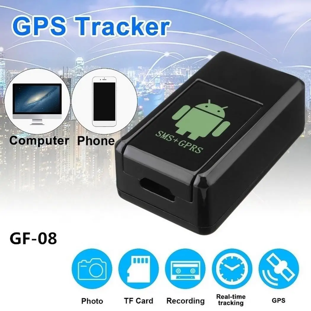 Gps трекер GF 08 Мини Автомобильный gps локатор в реальном времени GSM/GPRS/gps сетевой GSM