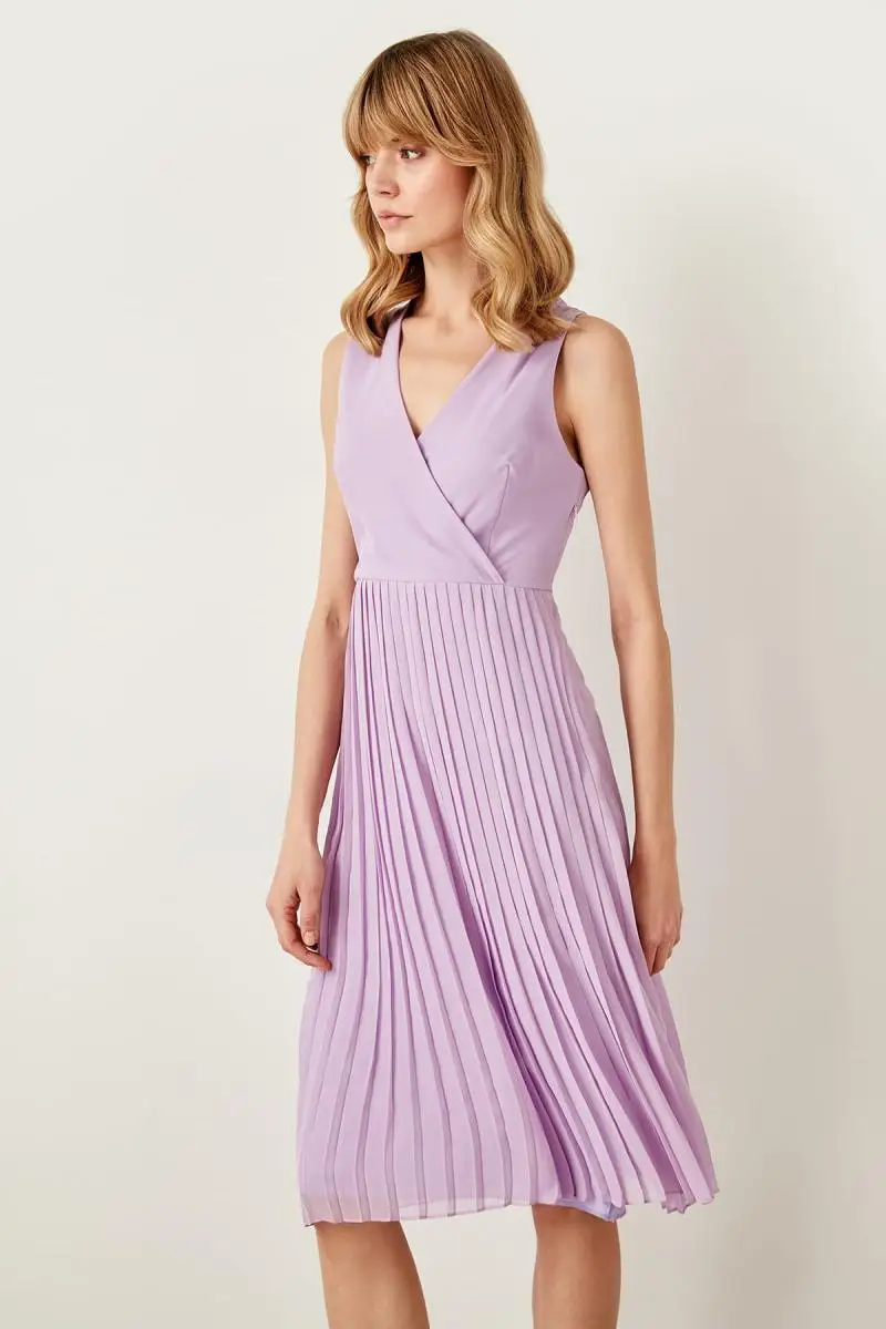 Trendyol Lilac плиссированное платье TWOSS19VM0004|Женские платья| |