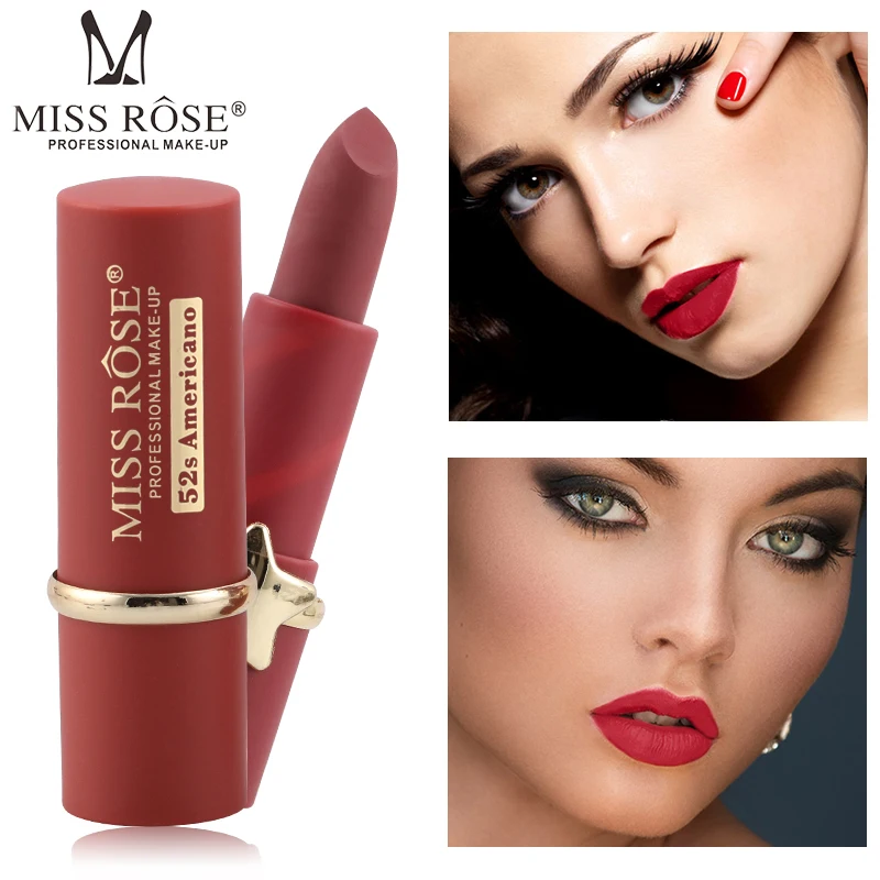 Губная помада MISS ROSE Pro матовая бархатная пигментная губная телесного красного