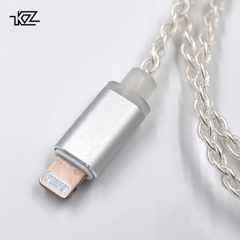 KZ Lighting док кабель 2Pin/MMCX разъем покрытый серебром используется для SE846 ZS4/ZS6/ZSA/ED16
