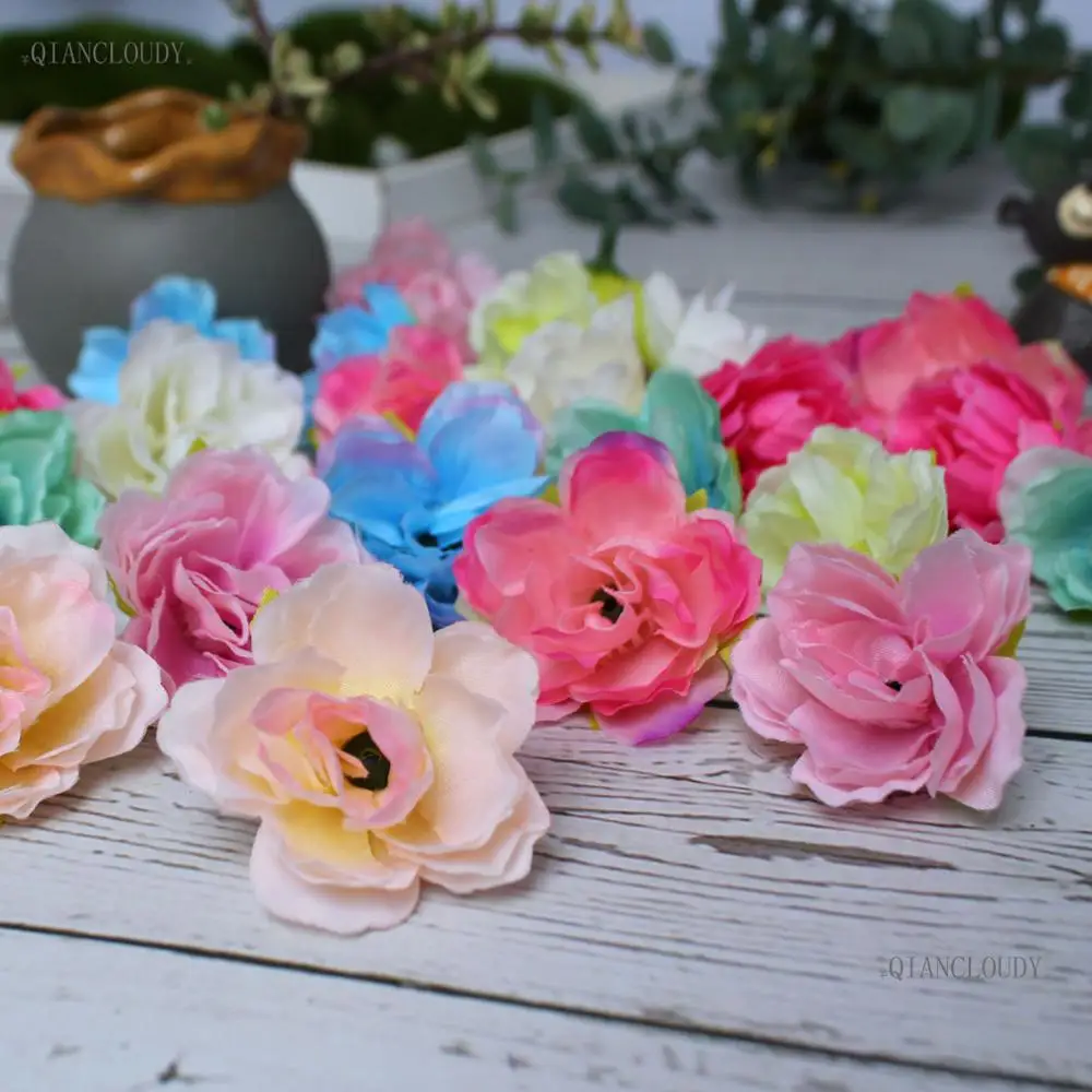 5 шт. искусственные гибискуса вишня шелковые головки цветов для гирлянды