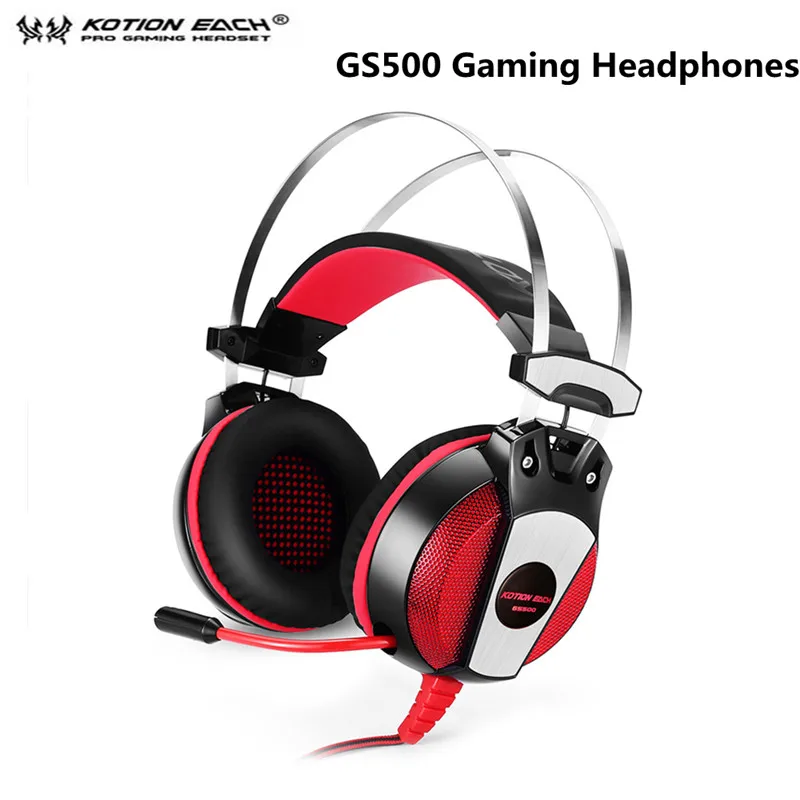 KOTION EACH GS500 Wired Gaming Headsets Headphones with LED Light Microphone Noise Canceling for iPhone Samsung Xiaomi iPad PS4 |