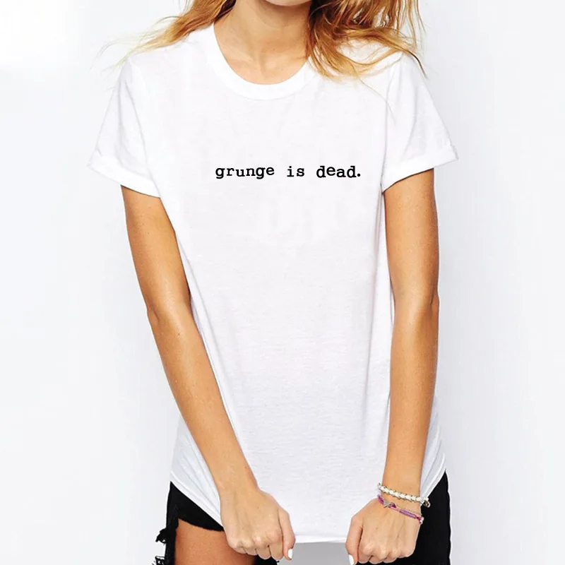 Grunge is Dead Футболка Мужская 90 s Унисекс Хлопок Рок шикарная Мода Tumblr Графический