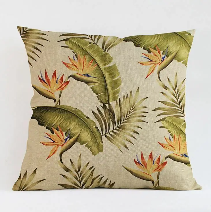 Home Square Cushion CaseThrow Pillow Case Tropical Plant Leaves Soft Room Gift Single Sides Printing cushion cover | Дом и сад