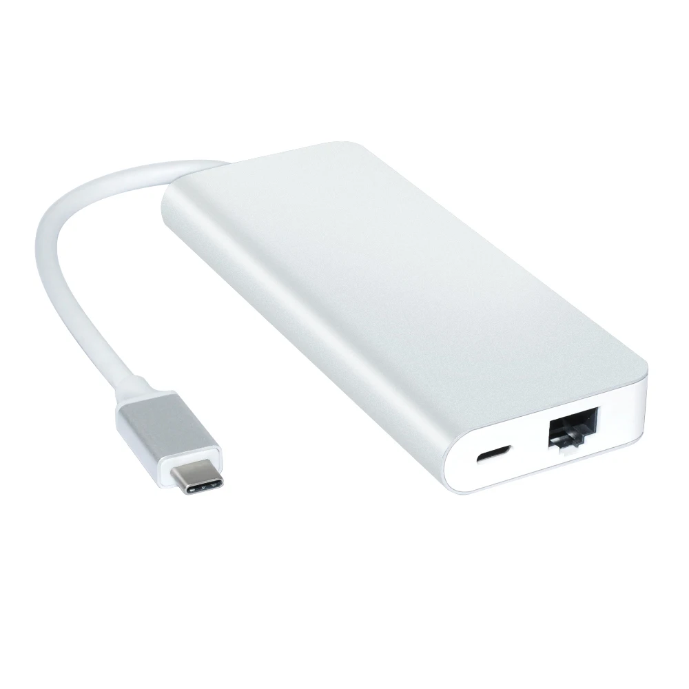 Тип C зарядка PD Rj45 сети Порты и разъёмы 4 K Hdmi Vga Usb3.0 Hub адаптер для Windows 10 Apple Mac Os Lenovo