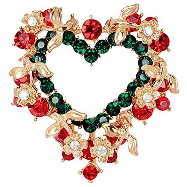 5 шт./упак. Украшенные стразами Рождественская Брошь булавка набор для