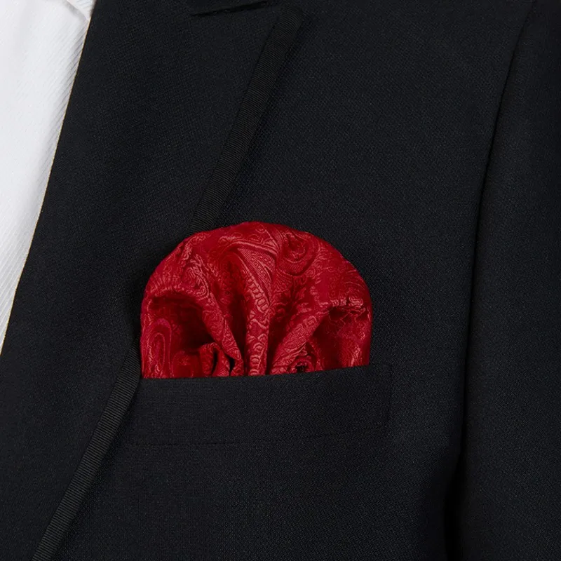 

Floral Paisley Polyester Pocket Square Hanky Jacquard Woven Classic Wedding Party Handkerchief