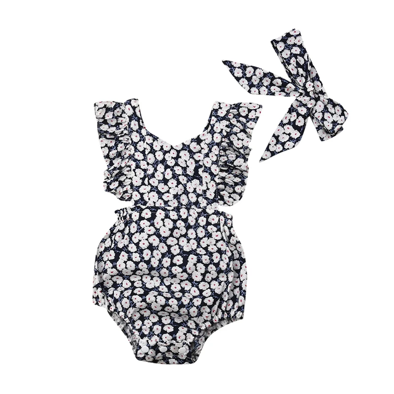 2 шт. детский хлопковый комбинезон с цветочным принтом | Мать и ребенок