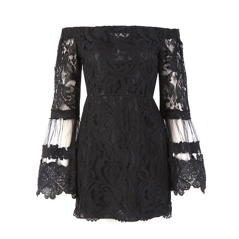 Кружевные однотонные сексуальные женские платья облегающие бедра мини-платья