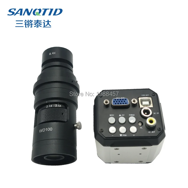 HD 2.0MP 1080P 30fps Industrial Digital Electron Microscope Camera VGA USB BNC Output Mobile Maintenance + 0.4X lens | Инструменты