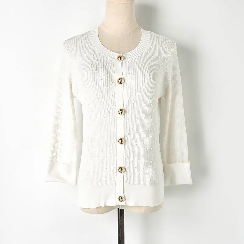 2019 Весна и лето новый маленький Аромат Золотой кнопки семь точек рукава