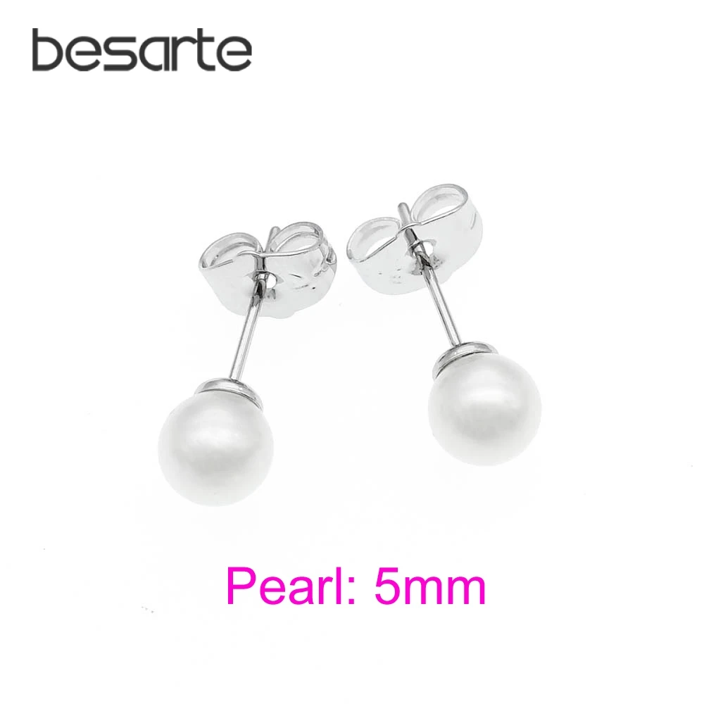 

5mm Pearls Gold Stud Earrings Women Perles Boucle d Oreille Parel Oorbellen Orecchini Brincos Perola Inci Kupe Kolczyki E2799