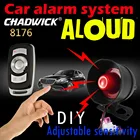 Автомобильная сигнализация с сиреной, 12 В, громкий звук, 20 Вт, односторонний пульт дистанционного управления, регулируемая чувствительность, CHADWICK 8176, аккумулятор сделай сам
