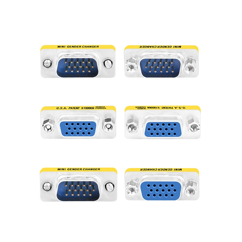 D Sub15 VGA HD15 Pin Пол смены Удлинительный кабель Мини конвертер Aux адаптер разъем