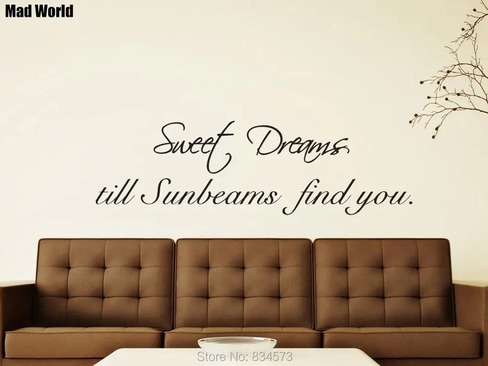 SWEET DREAMS TILL SUNBEAMS FIND BEDROOM QUOTE Wall Art Stickers Decals Home DIY Decoration Removable Decor | Дом и сад