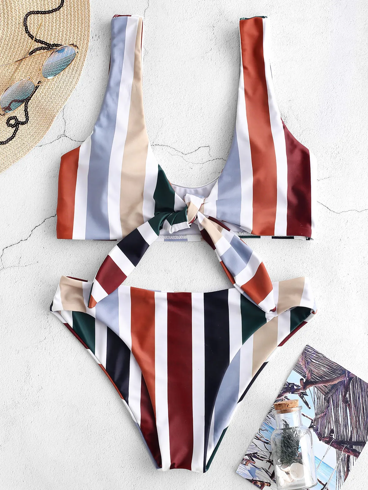 ZAFUL женский сексуальный пляжный купальник с вертикальными полосками