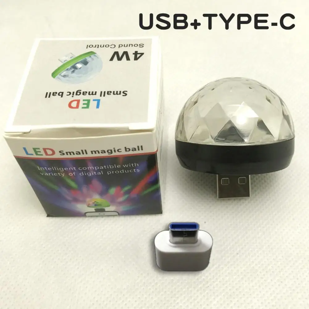 Праздничный светильник s диджейский RGB меняющий цвет активация звуком Волшебный