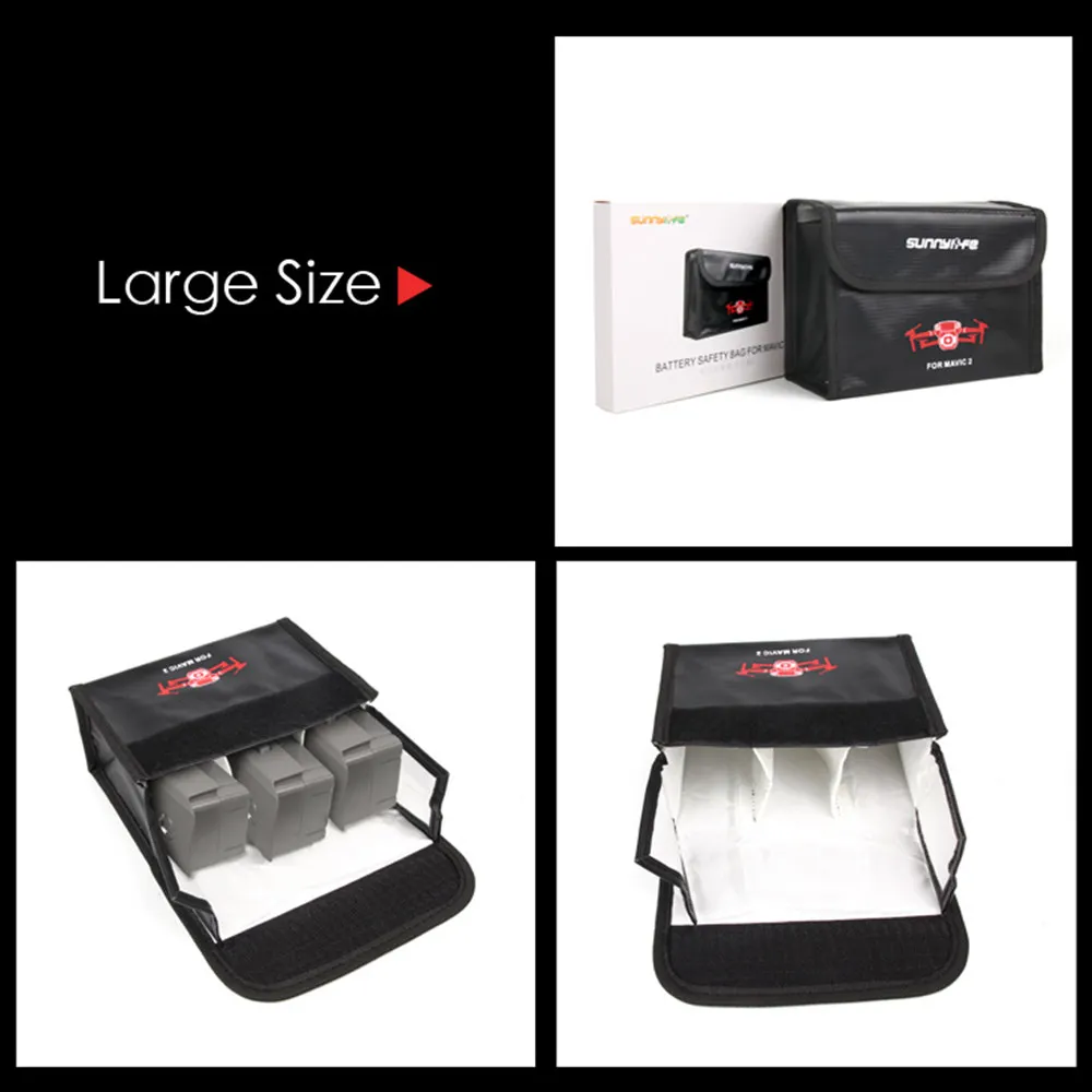 SUNNYLIFE Lipo Safe Explosion-proof Protective Case Heat-resistance Storage Hand Bag for DJI Mavic 2 123 Battery Accessories | Электроника