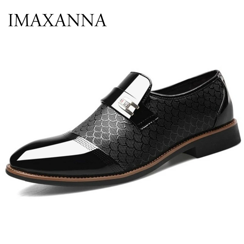 IMAXANNA Men Shoes Leather Business Loafers Luxury Brand Italian Weding Dress Social Breathable Plus Size 38-48 | Обувь