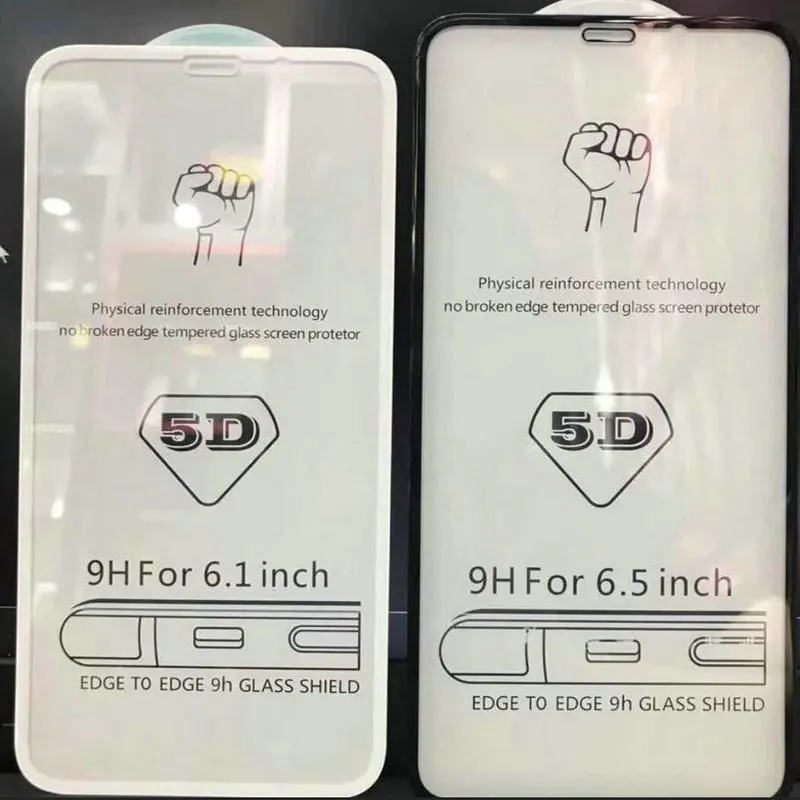 Anti-Scratch 5D Full Cover Tempered Glass Screen Protector for iPhone X XR Xs Max 8 7 6s plus 50pcs cn post air mail.