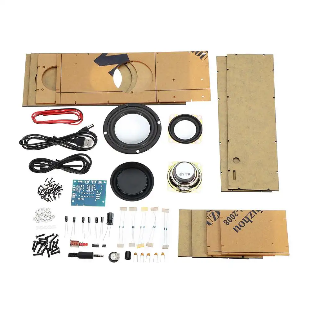 LEORY DIY USB стерео динамик производственный Комплект DC 5V тяжелый бас 2 1 канальный