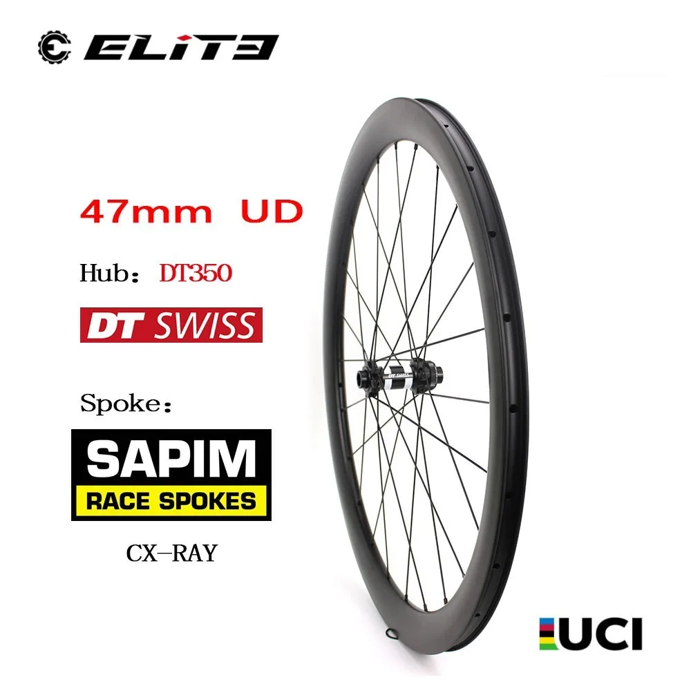 ELITEWHEELS 700c углеродное волокно гравий диск колеса велосипеда с DT Swiss 350 6 болт или