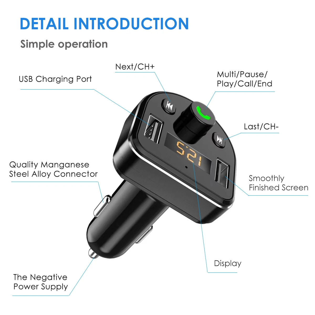 Bluetooth V4.0 беспроводной Автомобильный MP3 плеер громкой связи автомобильный