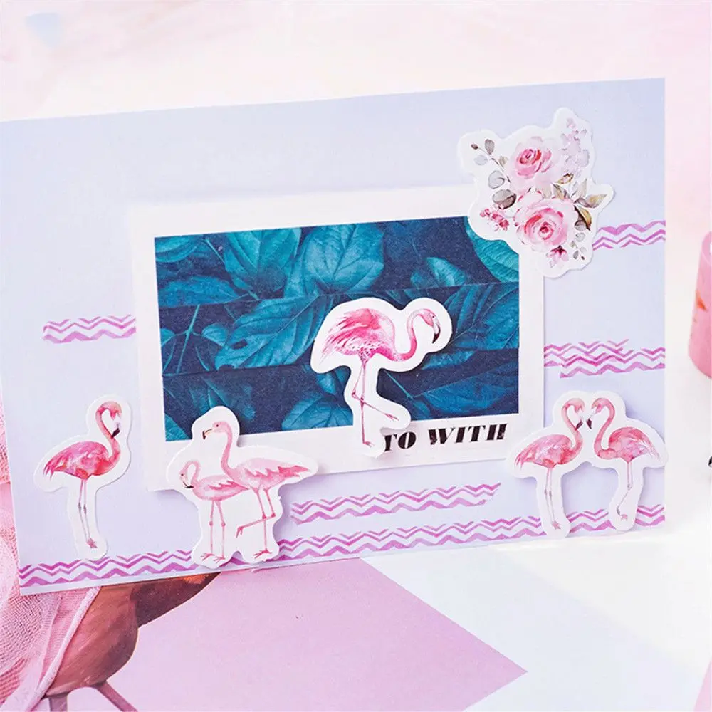 45 шт Красивые Розовые наклейки с Фламинго Kawaii Канцтовары DIY Scarapbooking Jounal фото
