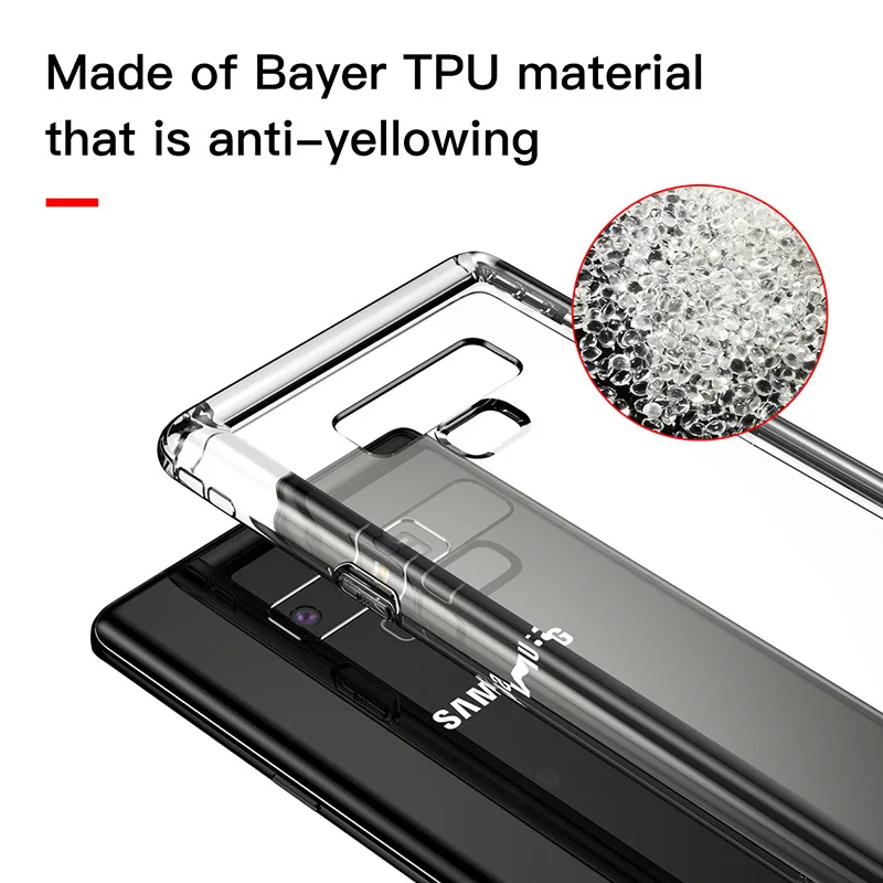 Прозрачный чехол для samsung Galaxy Note 9 Мягкий ТПУ ультра тонкий задняя крышка Coque