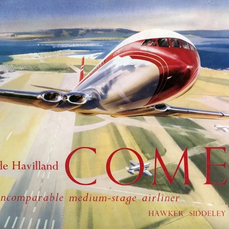 Обложка брошюры для печати кометы De Havilland Королевского аэронавтического