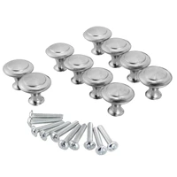 10pcsset round cabinet knobs stainless steel drawer knobs kitchen cupboard pull handles furniture hardware accessory