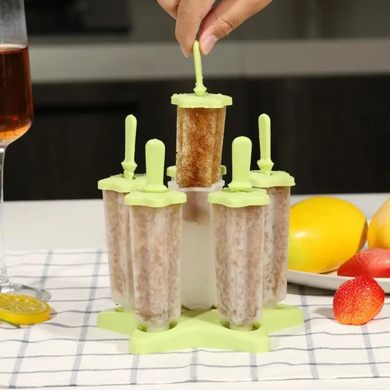 6 ячеек DIY замороженное мороженое форма на палочке льда кубик