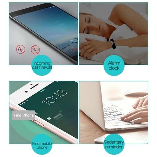 V66 Heart Rate Smart Bracelet Bluetooth 4.0 Pedometer Calorie Sleep Monitor Call/SMS Reminder Sedentary for Android I | Электроника