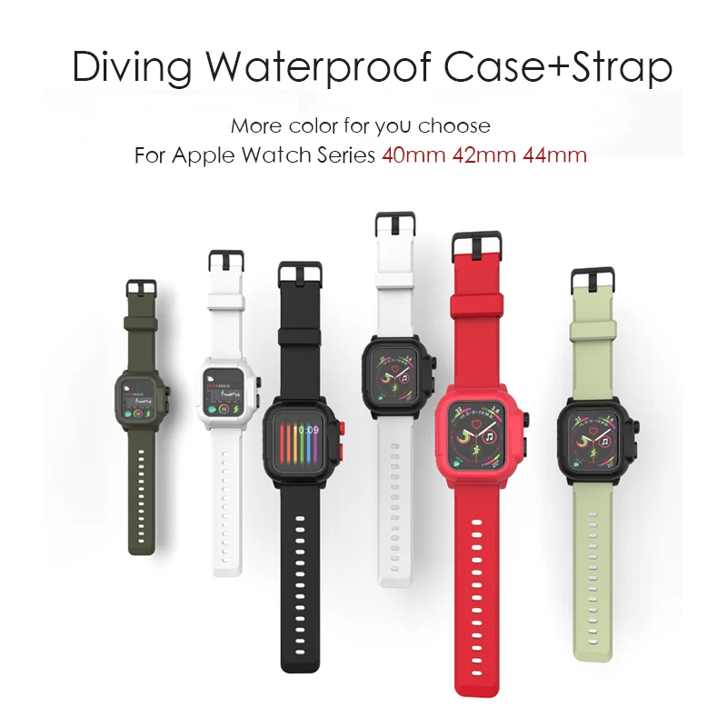 Для Apple Watch Series 4 3 2 44 мм спортивный ремешок водонепроницаемый чехол Ударопрочный