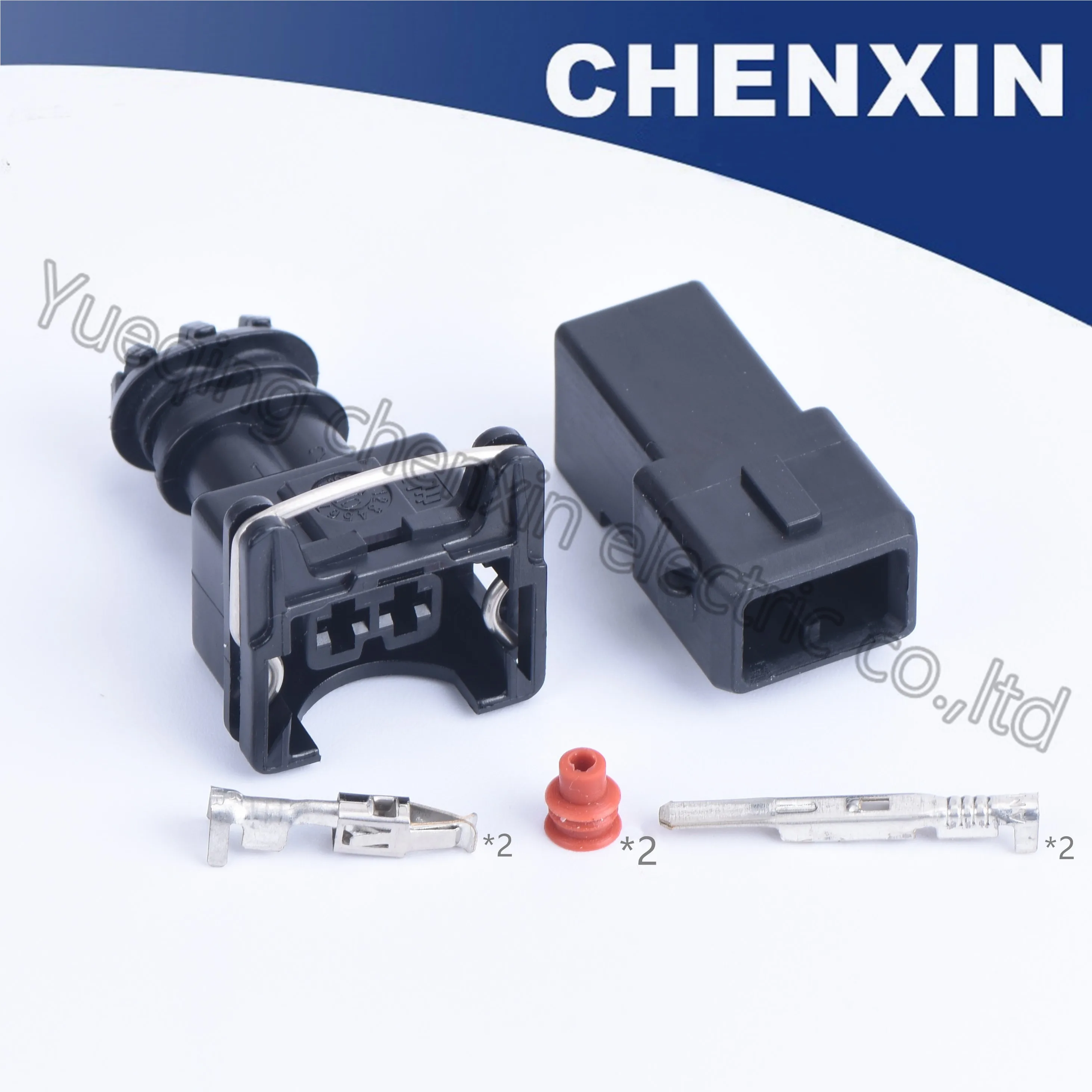 

10set/pcs 2pin car waterproof auto connector(3.5)male and female pair Fuel Injector EV1 connector