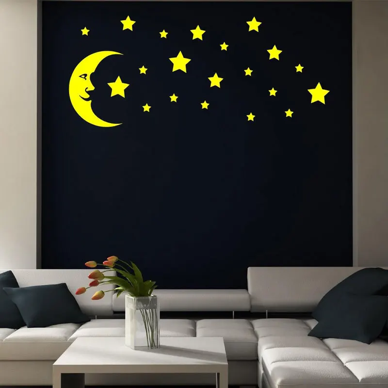 

Мультфильм луна и звезды виниловый домашний декор для детей Детская комната Спальня наклейки на стену в детскую самоклеящаяся Фреска NR06