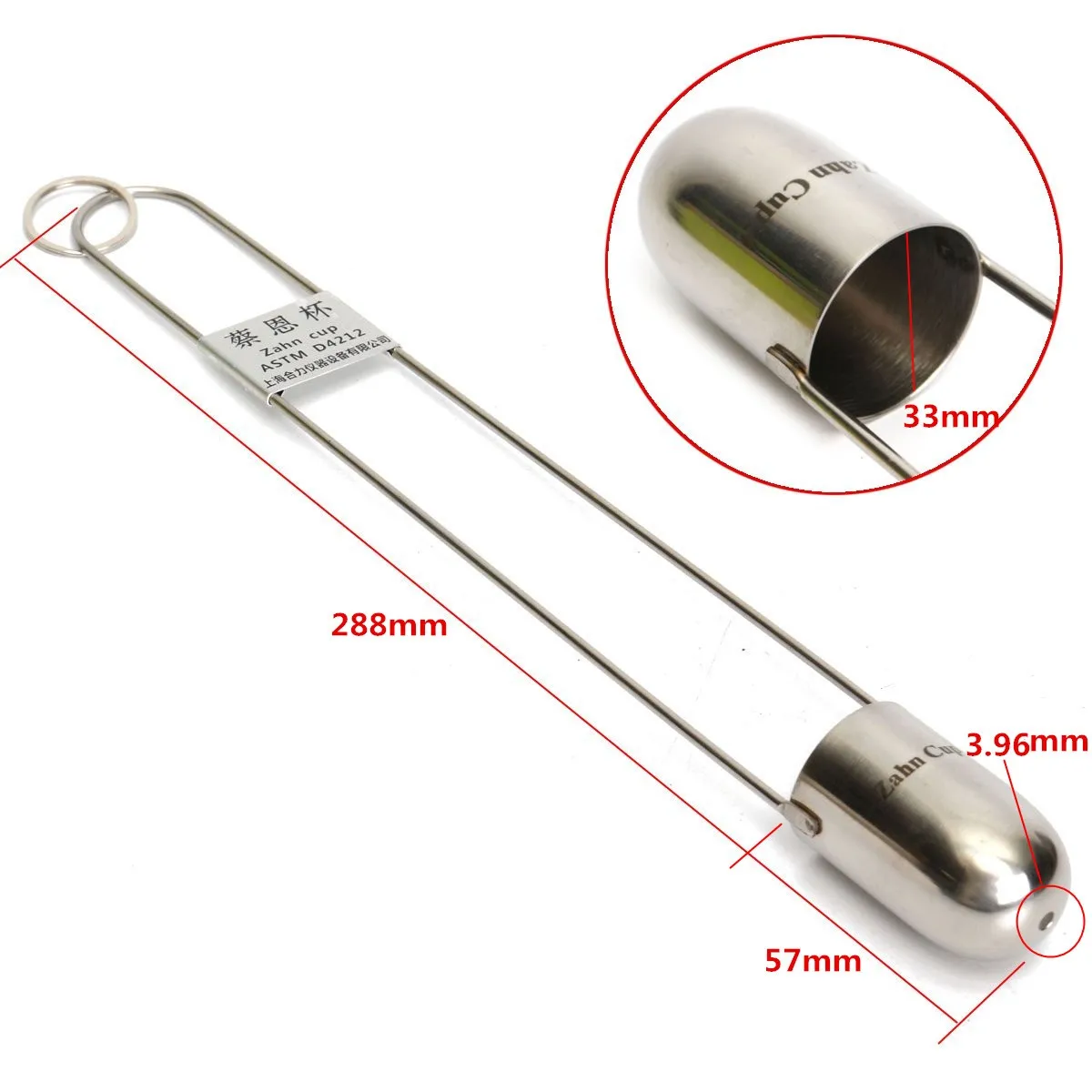 1Pcs Zahn 3# Ink Viscosity Cup 345mm 44ml Stainless Steel 3 Paint Very Precise | Канцтовары для офиса и дома