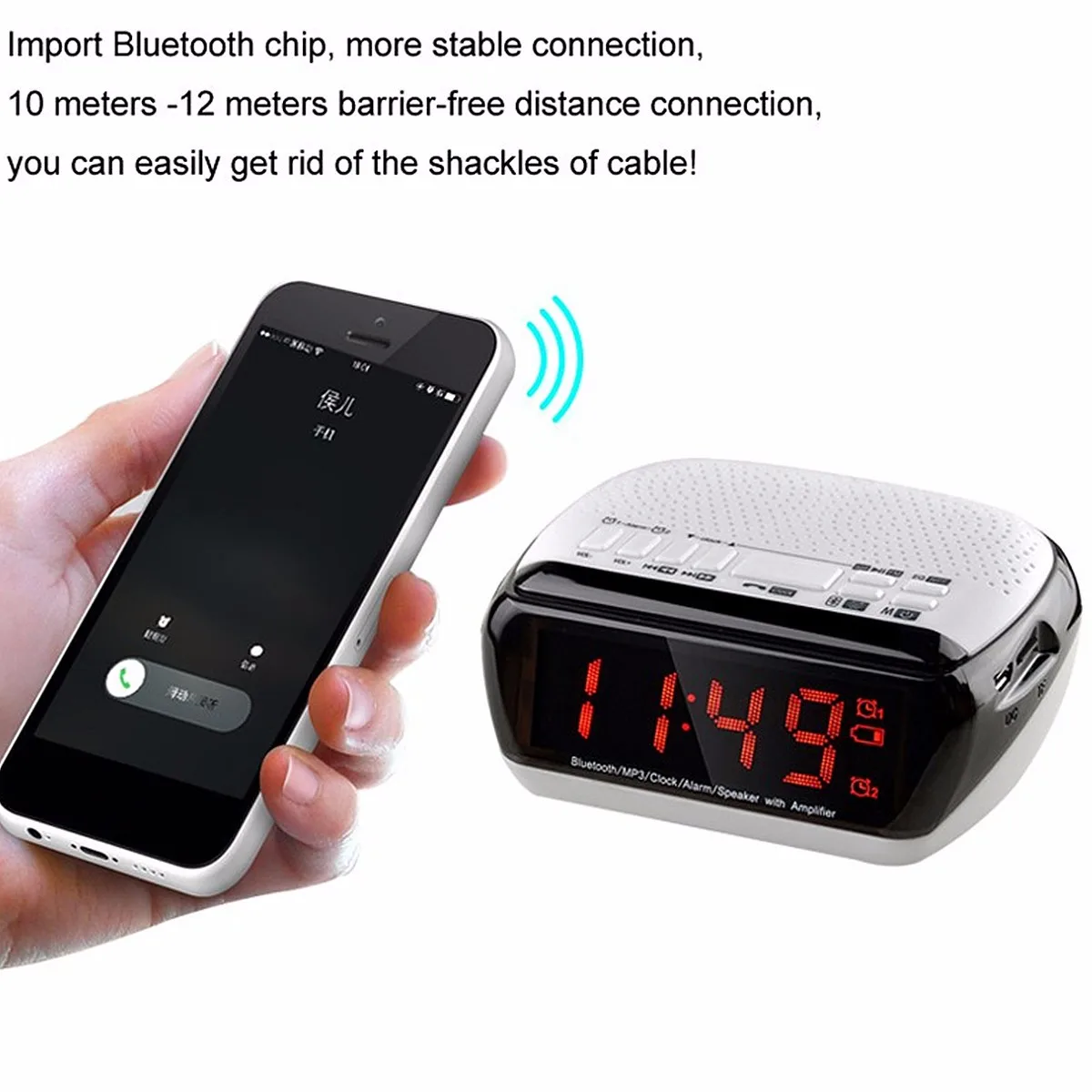 СВЕТОДИОДНЫЙ беспроводной bluetooth динамик цифровой будильник Многофункциональный микрофон ЖК-дисплей будильник динамик TF FM радио MP3 музыкальный плеер